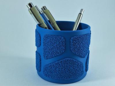 Multi-texture pen holder