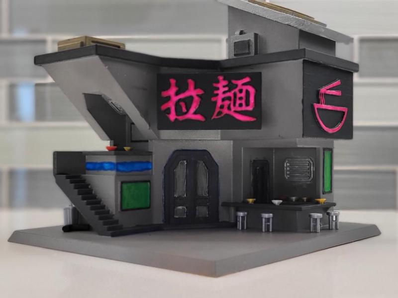 Futuristic Cyberpunk Ramen Shop