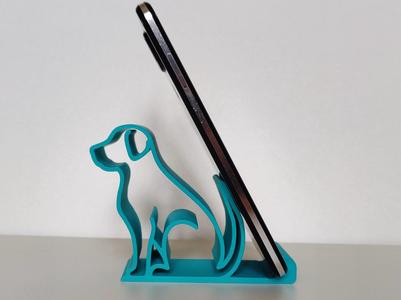 Low Poly Dog Shape Phone Stand