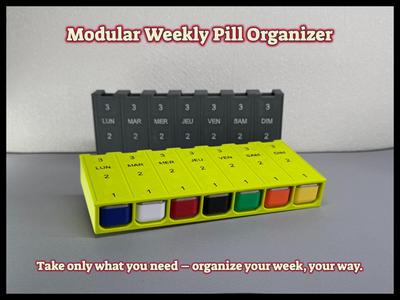 Modular 7-day pill organizer