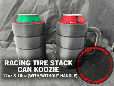 Indy 500 Racing Tire Stack Can Koozie – 12 & 16 oz