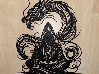 Wanddeko Master and Dragon