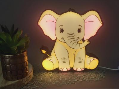 Luminous Elephant Nightlight. Baby Room Lamp