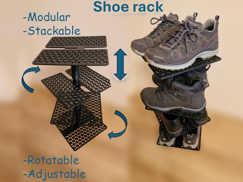 Shoe rack with adjustable height