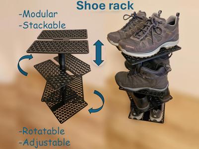 Shoe rack with adjustable height
