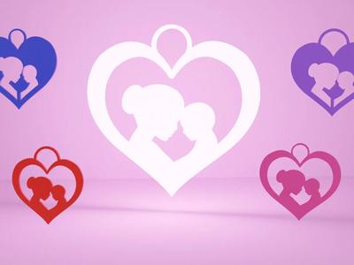 Mother & Child Heart Keychain