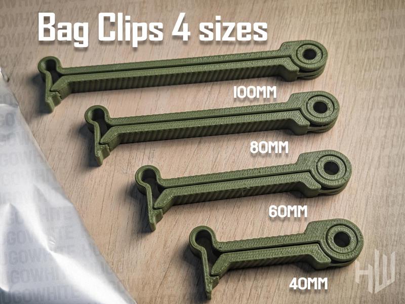 Bag Clips Print-in-Place V2 - 4 Sizes w/Side Grips