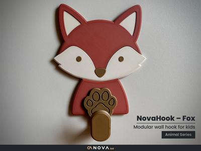 Modular Fox Wall Hook for Kids - Animal Coat Hook
