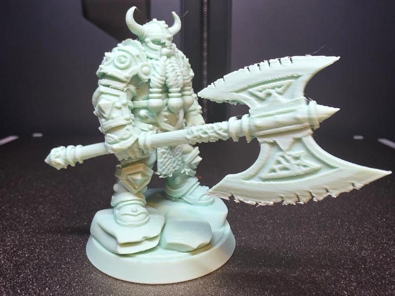 Armored Dwarf Barbarian Warrior with Double Axe
