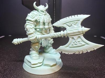 Armored Dwarf Barbarian Warrior with Double Axe