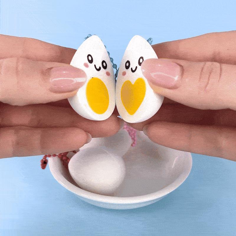 Cute Eggs Couple Love ❤️🍳✨ Magnetic 🧲, Fidget Toy Keychain! ❤️✨
