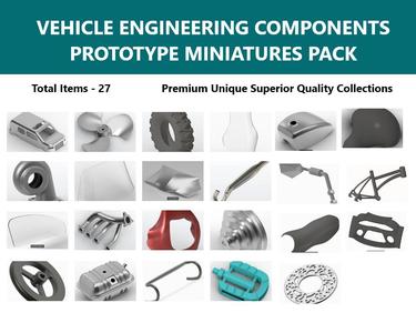 VEHICLE ENGINEERING COMPONENTS PROTOTYPE MINIATURES PACK 3D Model Collection