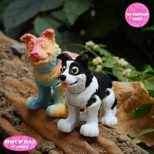 Print In Place Cute Flexi Border Collie Dog