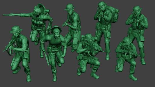 Modern Jungle Soldiers MJS1 Pack 2 3D Model Collection