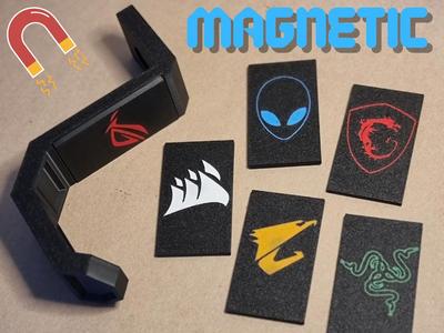 Magnetic Gaming Headset Holder - With Brand Logos!