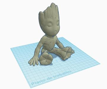 Baby Groot Vase with Water Drain (Low Res)