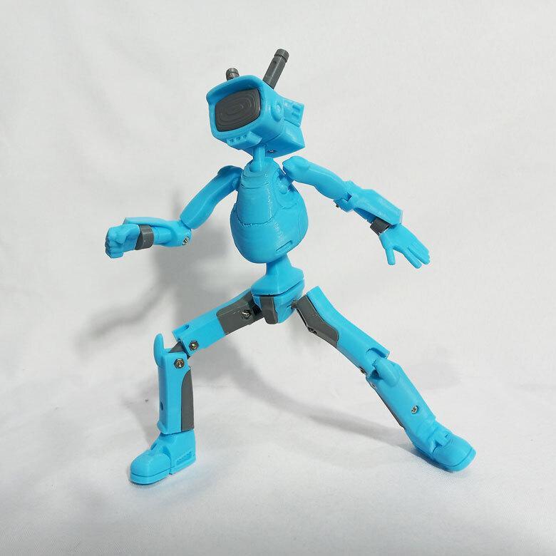 Centrobot Articulated Unique Humanoid with TV Head inspired by FLCL Canti