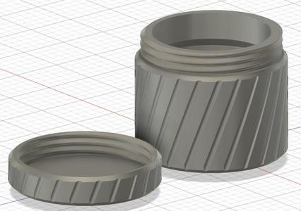 Striped pot with screwable lid