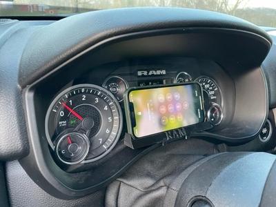 Phone Mount for Instrument Cluster Dash Universal Compatible with Ram Truck and other Vehicles. iPhone 14 Pro with case fits