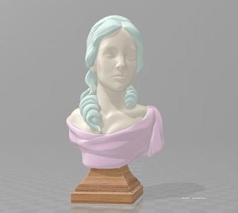 beautiful　female bust　low poligon