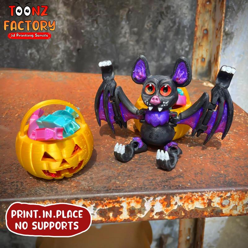 Flexi Print In Place Cute Halloween Bat Articulated