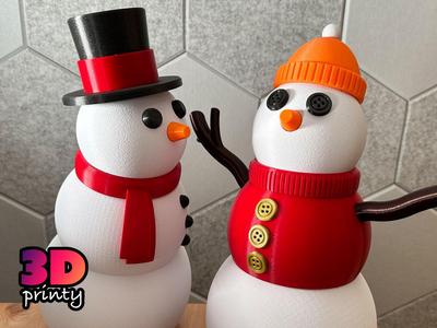 Giant Snowman Fidget with Button Eyes