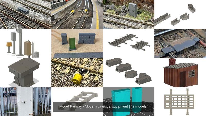 Model Railway - Modern Lineside Equipment 3D Model Collection