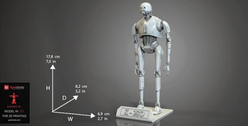 K-2SO Droid STL files for 3D Printing | Assembly Model + Static