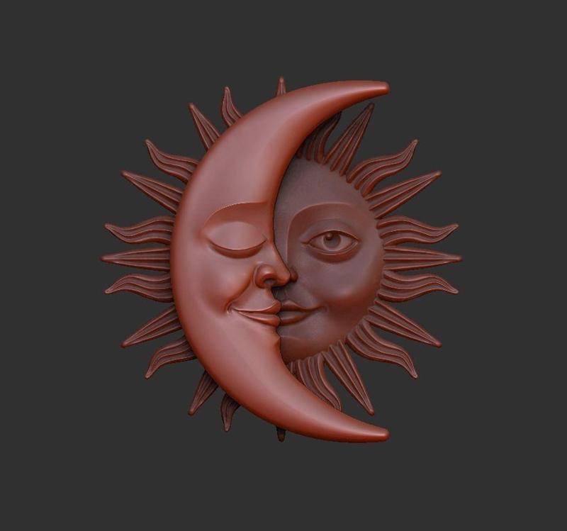Sun and Moon Pendants 3D Model Collection