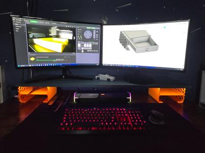 Modern Monitor Stand w/ Honeycomb and Skadis mount