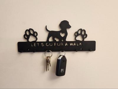 Key holder Let's go for a walk / Dog and paws