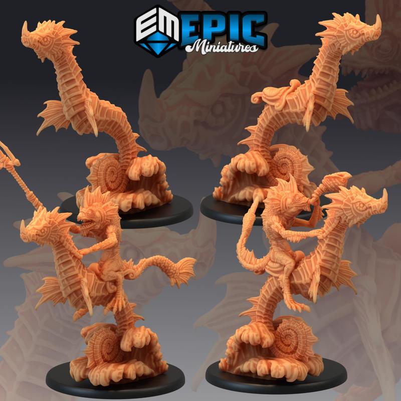 Giant Seahorse Set / Fish-Folk Rider Collection / Sea Monster