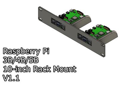 Raspberry Pi 3B/4B/5B 10-inch Rack Mount