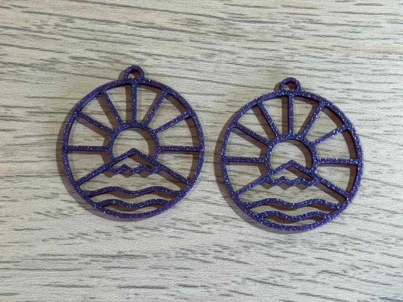 Mountain Sunset Circle Earrings