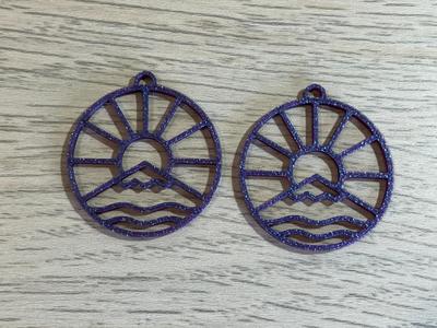 Mountain Sunset Circle Earrings