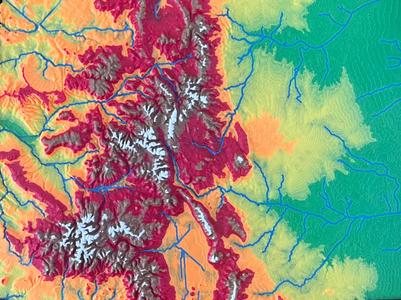Colorado Linear Topographic Map