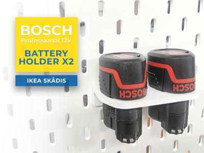 Skadis - Bosch Professional 12V battery holder X2