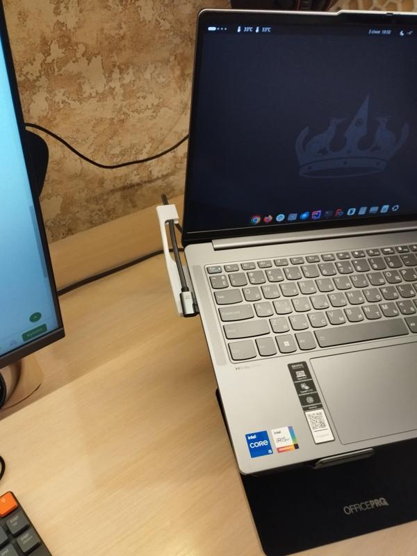 Cable strain relief for laptop stand