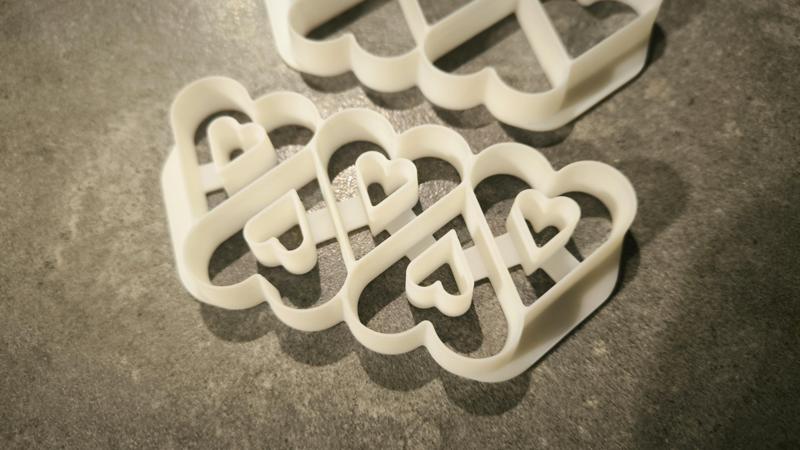 Heart with hearth cookie cutter (five at once)