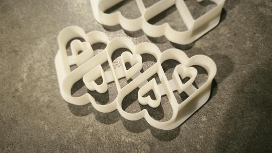 Heart with hearth cookie cutter (five at once)