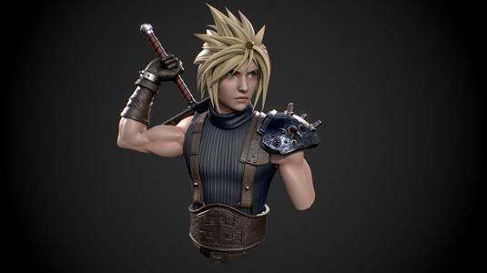 Cloud Strife Bust for 3D Printing
