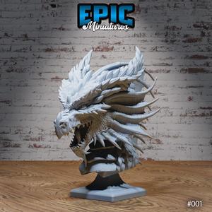 Red Dragon Bust / Drake Decoration / Collectible Monster / Fantasy Figure / Magical Beast Statue / Legendary Draconic Army