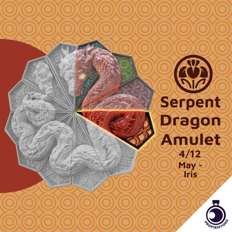 Serpent Dragon Amulet - Satsuki - Iris Shard - May