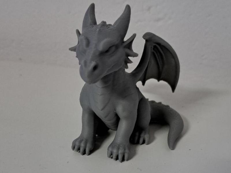 Dragon sitting with outspread wings