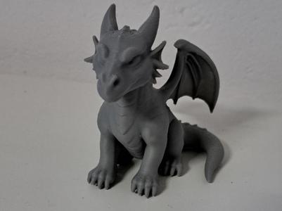 Dragon sitting with outspread wings