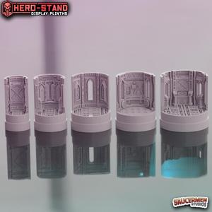Hero-Stand Display Plinths - GrimDark Chambers (Round)