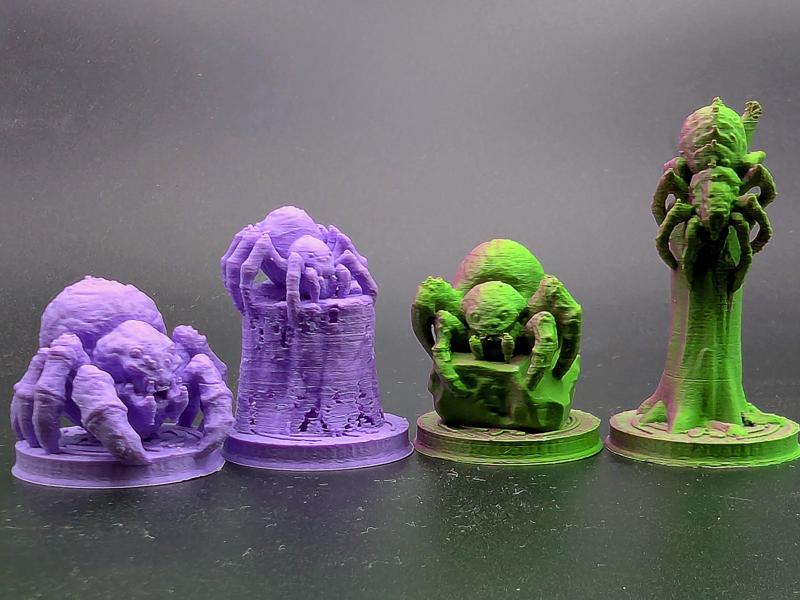 4 Spiders with build-in terrain - TTRPG Pack