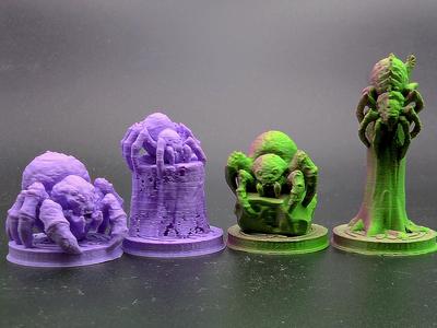 4 Spiders with build-in terrain - TTRPG Pack
