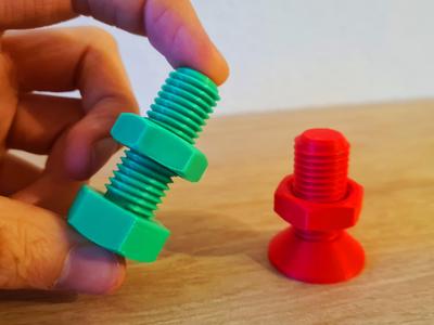 Fidget Screw and Nut Toy (M16x40)