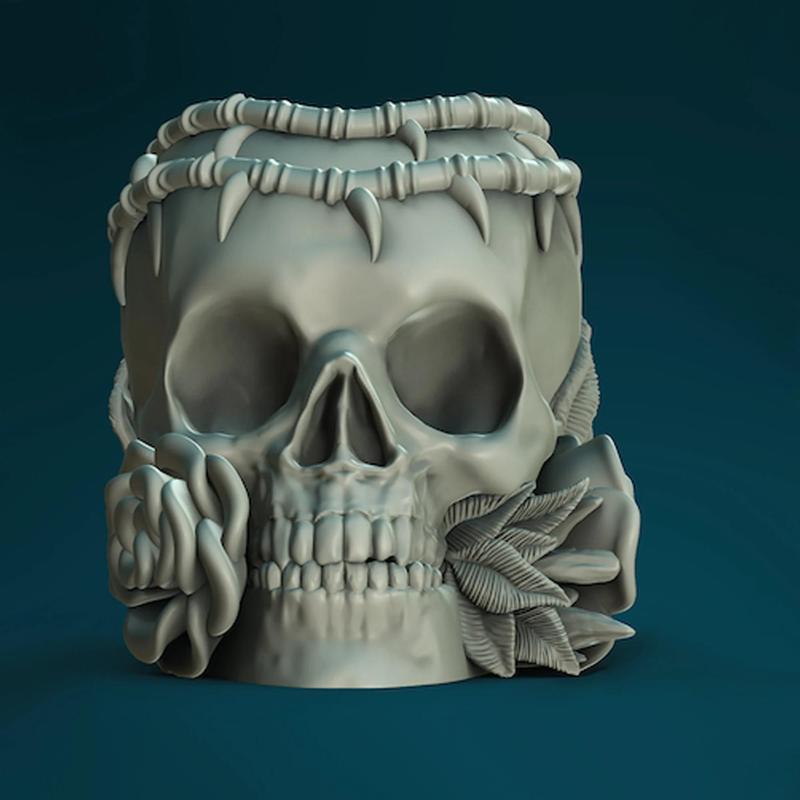 Tango Skull Planter - STL Format 3D Printable Ready File